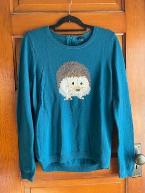 Blue Hedgehog sweater Talbots-Large